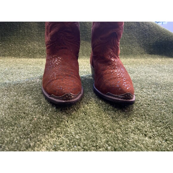 Vintage ACME Cowboy Boots Men’s Size 9.5 Exotic Snakeskin Python Brown Shoes USA main image 14